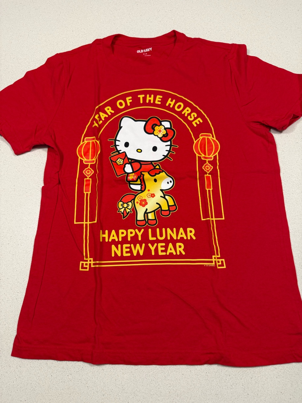 Old Navy Red Hello Kitty Year of the Horse Lunar New Year Tee